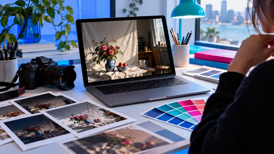 Image editing task before a browser-based adjustment